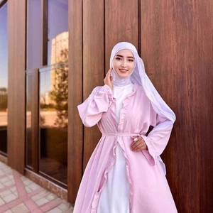 Dubai Women Muslim Ramadan Open Abaya Cardigan Long Robe Kimono Modest Dress New - Picture 1 of 31