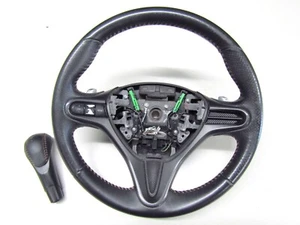 Honda Fit Jazz GE8 Rs Genuine Leather Steering Wheel GE6 GE7 GE9 Shift Knob JDM - Picture 1 of 21