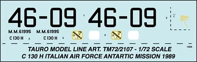 TAURO MODEL TM72/2107 ITALIAN C-130H ANTARTIC MISSION 1989 SCALA 1:72 - Immagine 1 di 2