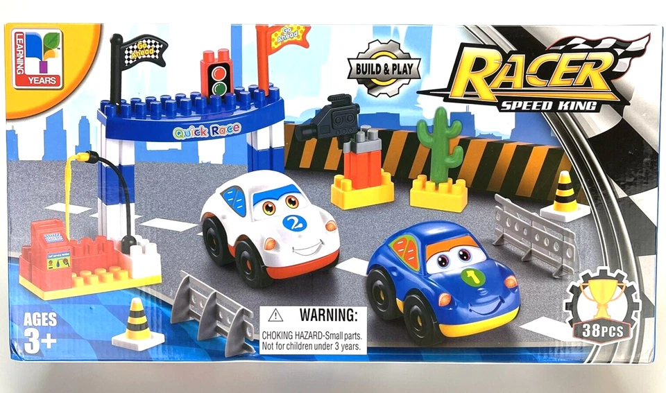 RACER SPEED KING Learning Years BUILD & PLAY 38 Pieces  Ages 3+ - Image 1 of 4