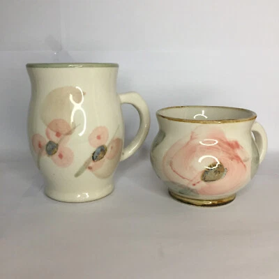Robert Gordon Australia Pottery Coffee Mug Tea Cup 2 Designs Pink Floral - image 1 of 4