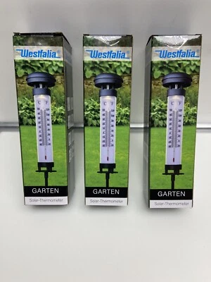 3 x Westfalia® Garten Solar Thermometer mit LED Beleuchtung 974064 - Bild 1 von 4