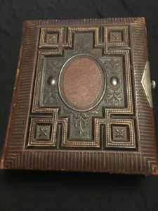 Antique Victorian Leather Bound Photo Album of Shipman, Illinois family - Picture 1 of 11