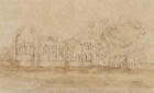 Canal calédonien, Écosse: Beauly Priory - 1838 Dessin à la plume et à l'encre
