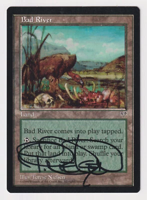 Signed Bad River Proof LP Mirage Artist Terese Nielsen 1996 WOTC MTG Magic AP! - Image 1 of 2