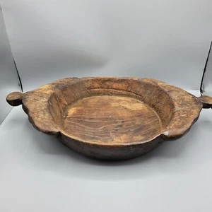 Vintage Wood Bread Bowl 20.5"x13" - Picture 1 of 6
