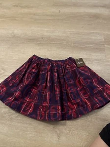 Tea Collection Girls Skirt, red W/ Flowers, Size 5 - Picture 1 of 3