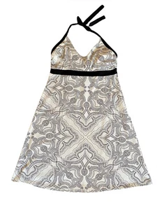 Patagonia Lliana Halter Black and White Geometric Print Summer Dress Size XL - Picture 1 of 11