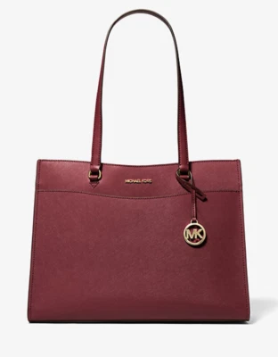 Nuevo Bolso de Viaje Michael Kors Jet Set Grande Cuero Saffiano Bolsillo Sangre de Buey Foto 1 de 3