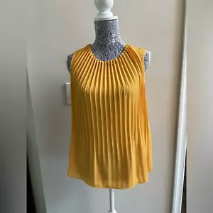 Camicia senza maniche KARL LAGERFELD PARIS a pieghe fluente semi trasparente romantica senza maniche S - Foto 1 di 5