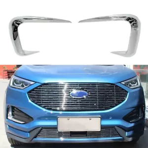 2PCS Front Fog Light Eyebrow Cover Decore Trim Chrome For Ford Edge 2019-2021 - Bild 1 von 8
