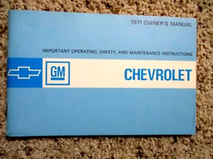 1971 Chevrolet Impala 454 Factory Original GM Owners Manual 2nd Edition Mint - Picture 1 of 3