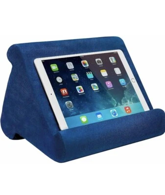 AS SEEN ON TV PILLOW PAD MULTI-ANGLE SOFT TABLET STAND Blue Used Great Cond - Image 1 of 4