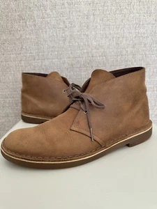 Clarks Bushacre 2 Tan Leather Lace Up Chukka Boots Men’s Sz 12 M 82286 - Picture 1 of 16