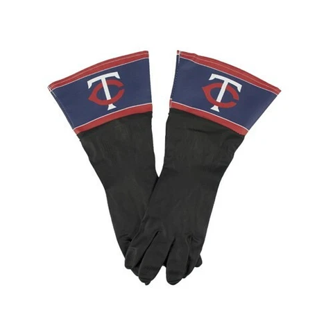 TWO (2) PAIR OF MINNESOTA TWINS LATEX CLEANING GLOVES FROM LITTLE EARTH Cover