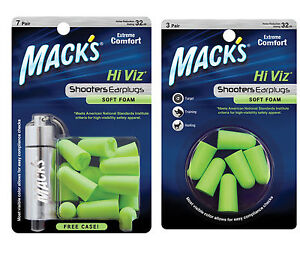 Mack's Shooting Earplugs - Macks shooters Hi Viz Soft Foam Ear Plugs for sport