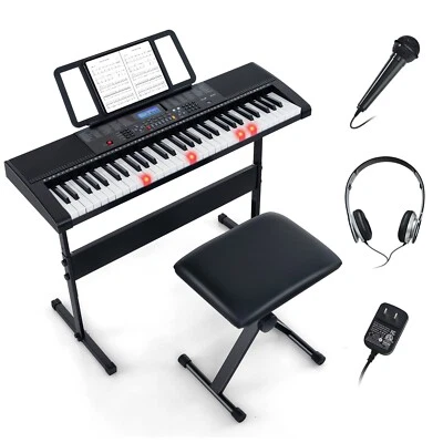COSTWAY Digital E-Piano 61 Tasten Keyboard Kinder Klavier Pedal 600 Tönen mit Ständer