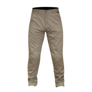 Route One Ontario Motorcycle Chino Textile Armoured Bike Trouser Jean - Stone - Picture 1 of 3