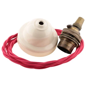 Vintage Style Pendant Kit, Real Bakelite & Twist Flex (PK-1IVY-POP-BRM0ATB) - Picture 1 of 4