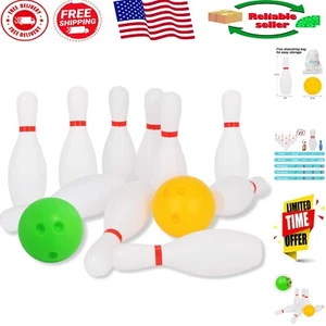 Super Safe Kids Bowling Game - 10 Pins, 2 Balls for Indoor & Outdoor Play - Picture 1 of 9