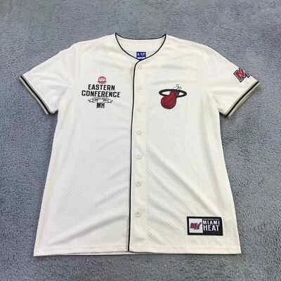 Camiseta de béisbol Miami Heat para hombre TALLA XL camisa abotonada Conferencia Este NBA Foto 1 de 3