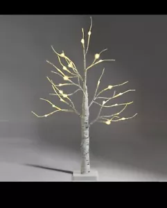 Artificial White Birch Tree 2ft Pre-lit Tabletop Christmas Tree With LED Lights - Picture 1 of 4