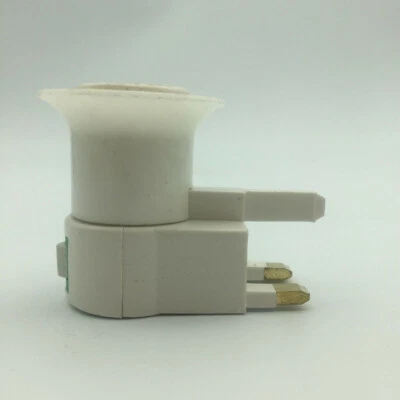3 Pin UK Plug E27 Base LED Light Lamp Holder Bulb Adapter Socket Switch 3/6pcs - Image 1 of 4