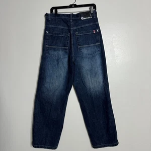 Jeans Southpole larghi denim gamba larga Y2K logo ricamato lavaggio scuro uomo - Foto 1 di 6
