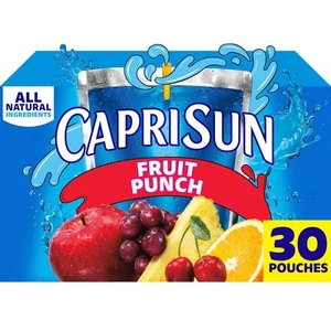 Capri Sun Fruit Punch flavored Juice Drink Blend, 30 ct Box, 6 fl oz Pouches - Picture 1 of 11