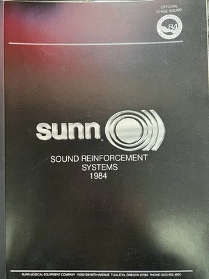 Sunn Amps Sound Reinforcement Systems 1984 Catalog Official Stage Sound PA - Image 1 of 4