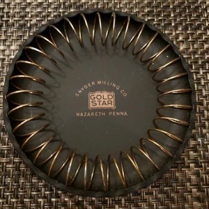 Vintage Ashtray Metal Spring ring Advertising GOLD STAR SNyder Milling NAZARETH - Picture 1 of 3
