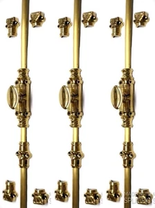 3 quality Sets CREMONE solid Rustic hand made brass Heavy French turn Bolt 110 " - Picture 1 of 23