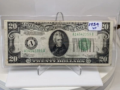 1934 $20 Federal Reserve Note VF Condition Boston Mass. #474 - Image 1 of 4