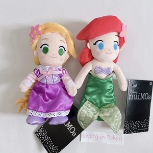Disney Princess Rapunzel Ariel nuiMOs Plush Doll Set of 2 Japan Fast Ship - Picture 1 of 7