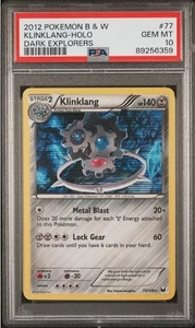 PSA 10 Gem Mint Black & White Dark Explorers 2012 Pokemon Klinklang Holo - Picture 1 of 2