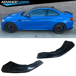 Fits 16-22 BMW F87 M2 Rear Diffuser Side Apron Spats Unpainted Black Pair - PU - Picture 1 of 10