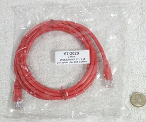 1x RJ45 Ethernet Cable CAT 7 Network LAN Router Patch Lead 2 m Red Weee/RoHS 2 - Afbeelding 1 van 5