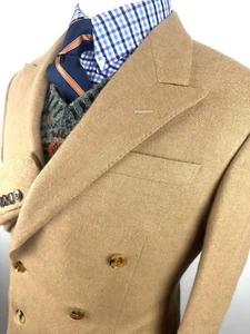 $1998 Polo Ralph Lauren 42L Italy Camel Cashmere Double-Breasted Sports Jacket - Picture 1 of 15