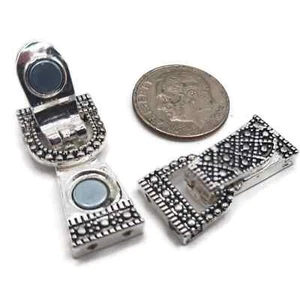 Magnetic Clasps for Bracelet Designs (Qt 4) Silver Double Strand Beading - Picture 1 of 10