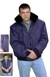 Pilotjacke Blouson Arbeitsjacke Winterjacke Weste Bomberjacke blau Gr. 3XL 52505 - Bild 1 von 1