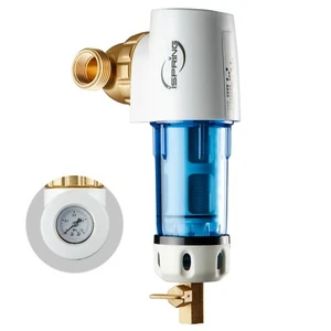 Filtro de agua de sedimentos giratorios reutilizable iSpring 50 micras con cabeza raspadora 360° - Imagen 1 de 7