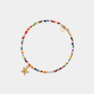 Böhmischer Seestern Regenbogen Perlen Charm Strand Fußkettchen in 925 Sterling Silber - Bild 1 von 7