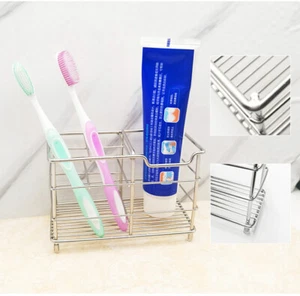 Stainless Steel Bathroom Toothbrush Toothpaste Holder Razor Stand Household - Picture 1 of 9