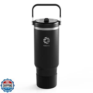 FJbottle - Stainless Steel Tumbler with Flip Straw and Handle, BPA-Free, Leak - Picture 1 of 5