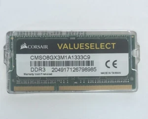 Corsair CMSO8GX3M1A1333C9 (8GB, PC3-10600 (DDR3-1333), DDR3 SDRAM, 1333 Mhz, SO - Picture 1 of 5