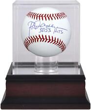 Rod Carew Minnesota Twins Signed Baseball w/Ins & Mahogany Baseball Display Case