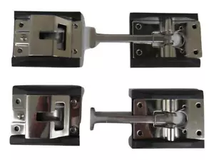 Stainless Steel Door Retaining Latch X2 (Motorhome Truck Caravan Hook & Catch) - Picture 1 of 5
