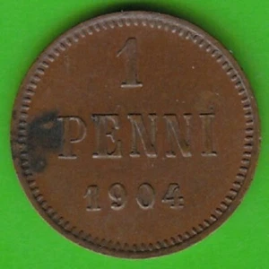 Coin Finland 1 Penni 1904 Almost Uncirculated One Spot Better Year nswleipzig - Picture 1 of 3