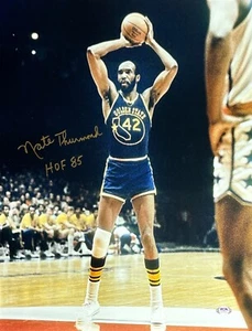 Nate Thurmond Signed 16x20 Warriors/Cavaliers Photo 'HOF 85' PSA AH37857 - Picture 1 of 2
