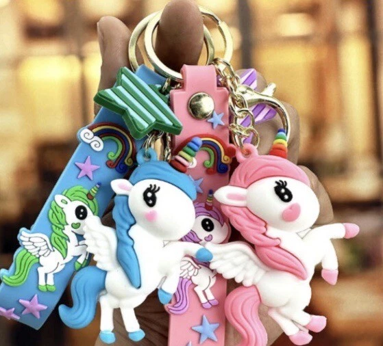 3D Cute  Unicorn Keyring Girls Key Ring Bag Pendant Keychain For Birthday Gifts - Image 1 of 4